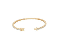 Sterling Silver Moissanite Bracelet Round RD 3x3mm