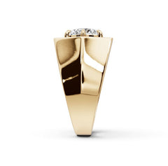 Men's 18K Gold Moissanite Ring Round RD 9.5x9.5mm
