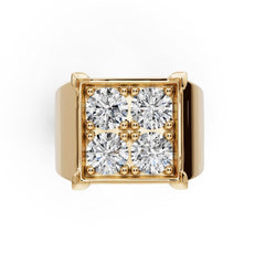 Men‘s 14K Gold CVD Diamond Ring‚ Round RD 5x5mm