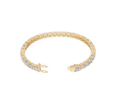 Sterling Silver Moissanite Bracelet Round RD 5x5mm
