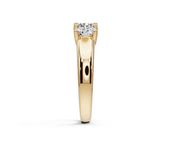 Sterling Silver Moissanite Ring RD 6x6mm 5x5mm 3 Stone