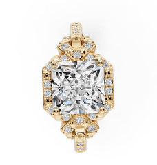 Sterling Silver Moissanite Engagement Ring