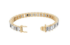 Sterling Silver Tennis Moissanite Bracelet Emerald OCT 7X5mm North South