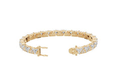 Sterling Silver Moissanite Bracelet Trillion TR 6X6mm