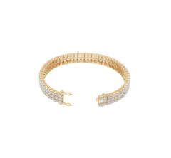 Sterling Silver Moissanite Bracelet Round RD 3x3mm