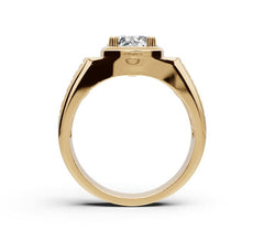 Men's Platinum Moissanite Ring Oval OV 10x8mm with Accent