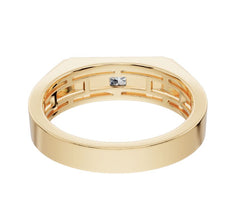 Men's 10K Gold CVD Diamond Ring Princess SQ 4.5X4.5mm