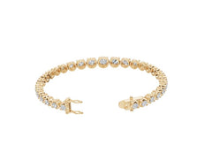 Sterling Silver Tennis Moissanite Bracelet Round RD 6x6 5.5 5x5 4.5