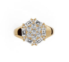 Sterling Silver Moissanite Ring Cluster Round RD 2x2mm