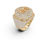 Men's Customizable Sterling Silver Champion Ring - Personalized Ring of Honor for Champions