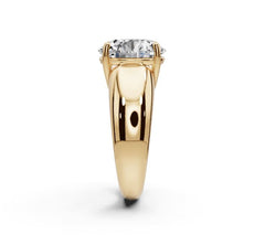 Men's Platinum Moissanite Ring Round RD 11x11mm Male