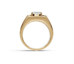 Men's Platinum Moissanite Ring Cushion CU 8X8mm