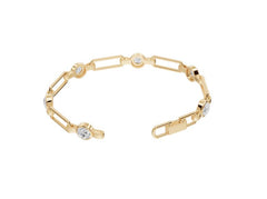 Sterling Silver Moissanite Bracelet Cab Round RD 6x6mm