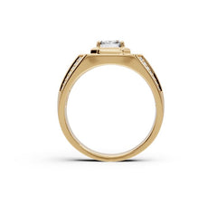 Men's Platinum Moissanite Ring Round RD 6x6mm Unisex Ring