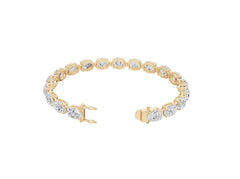 Sterling Silver Moissanite Bracelet Oval OV 9x7mm Tennis Moissanite Bracelet