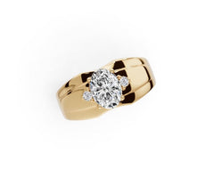 Sterling Silver Moissanite Ring OV 8x6mm with Moissanite