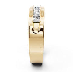 10K Gold Moissanite Ring Princess SQ 2.5mm Men's Ring