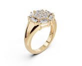 Sterling Silver Moissanite Ring Cluster Round RD 2x2mm
