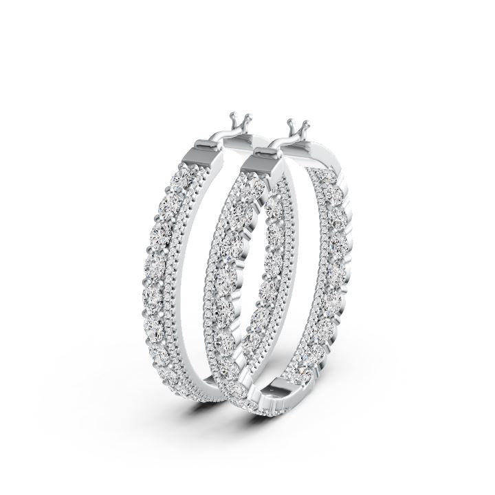 Sterling Silver Semi Mount Earrings Setting Oval OV 4X3mm with White Topaz DHJ