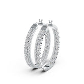 Sterling Silver Semi Mount Earrings Setting Oval OV 4X3mm with White Topaz DHJ