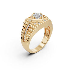 Men's Platinum CVD Diamond Ring Round RD 6x6mm
