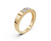 Men's 14K Gold CVD Diamond Ring Round RD 4x4mm Two Stone Ring Toi et Moi