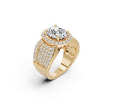 Sterling Silver Moissanite Halo Ring Oval OV 10X8mm