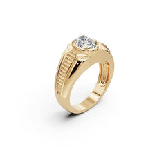 Men's 18K Gold Moissanite Ring Oval OV 8X6mm