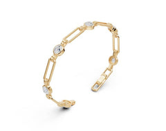 Sterling Silver Moissanite Bracelet Cab Round RD 6x6mm