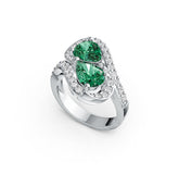 Sterling Silver Semi Mount Ring Setting Pear PE 8X6mm with White Topaz - Syzjewelry