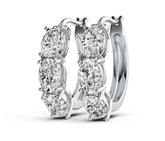 Sterling Silver Moissanite Earrings Oval OV 7x5mm White Topaz PJC180