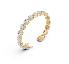 Sterling Silver Opal Moissanite Bracelet Round RD 7x7mm