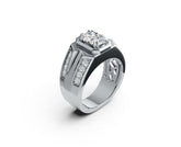 Men's Platinum Moissanite Ring Oval OV 7x5mm