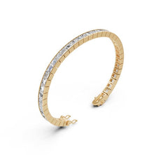 Sterling Silver Moissanite Bracelet Princess SQ 4X4mm