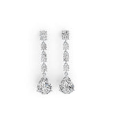 Sterling Silver Semi Mount Earrings Setting Pear PE 12X10mm OV 7X5mm OV 6X4mm RD 4mm DHJ