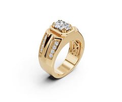 Men's Platinum CVD Diamond Ring Oval OV 7x5mm
