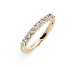 Sterling Silver Moissanite Half Eternity Ring Round RD 2x2mm