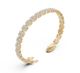 Sterling Silver Moissanite Bracelet Round RD 3x3mm