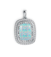 Sterling Silver Semi Mount Pendant Setting Cushion CU 14X10mm Cabochon DHJ
