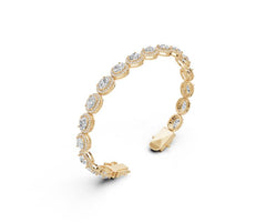 Sterling Silver Tennis Moissanite Bracelet OV 7X5mm Cabochon
