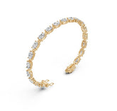 Sterling Silver Moissanite Bracelet Oval OV 7X5mm