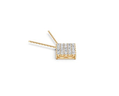 10K Gold Diamond-Shaped Cluster Pendant