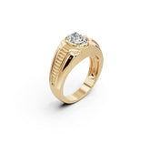 Men's 14K Gold Moissanite Ring Oval OV 8X6mm