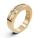 10K Gold Moissanite Ring Princess SQ 2.5mm Men's Ring