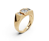 Men's Rings Platinum Moissanite Ring Mounting Cushion CU 6.5X6.5mm