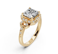 Sterling Silver Moissanite Engagement Ring