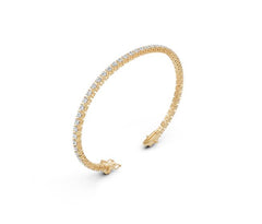 Sterling Silver Moissanite Bracelet Round RD 3x3mm