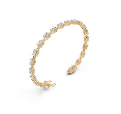 Sterling Silver Moissanite Bracelet Oval OV 6X4mm