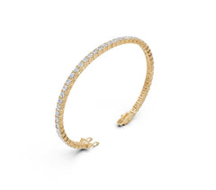 Sterling Silver Moissanite Bracelet Round RD 3.5mm