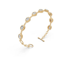 Sterling Silver Moissanite Bracelet Oval OV 8x6mm Moissanite